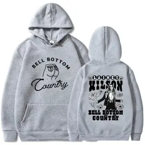 Beyaz Unisex için çan alt ülke Lainey Wilson şarkıcı grafik kapşonlu