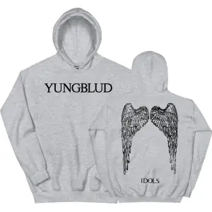 Beyaz Unisex Idols Wings Hoodie YUNGBLUD Grafik Baskırunge Moda Rahat
