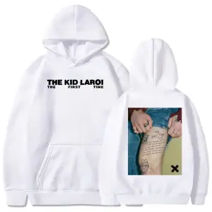 Beyaz Unisex Ilk kez çocuk LAROI Hoodie kızlar albümü grafik Sweatshirt cep Ropa Hombre giyim