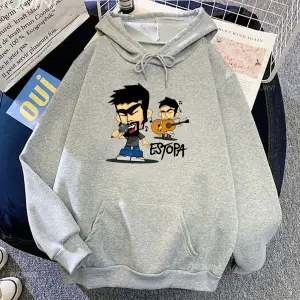 Beyaz Unisex Kapşonlu Pullovers pa kayaRumba Duo kıyafetleri rahat moda g