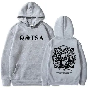 Beyaz Unisex Katakomolarda Canlı Kapüşonlular TAŞ YAŞIN KRALIÇELERİ QOTSA Bandek Kapş