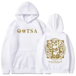 Beyaz Unisex Katakomolarda Canlı Kapüşonlular TAŞ YAŞIN KRALIÇELERİ QOTSA Bandek Kapş