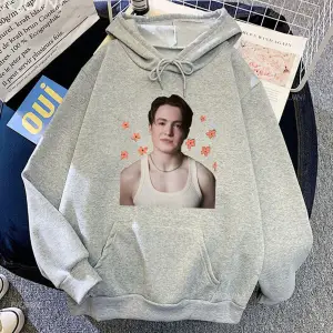 Beyaz Unisex Kit Connor baskılı kapüşonlu ErkekGiyim Moda Estetik Yumuşa