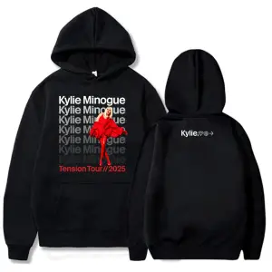 Beyaz Unisex Kylie Minogue Tension Tour 2025 Autumn Warm Fleece Male Sweatshirt Long Sleeve Singer