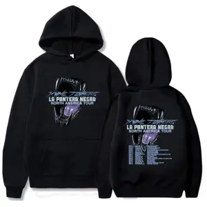 Beyaz Unisex La Pantera Negra Tour Myke Towers Rapper Printing Sweatshirts Hip Hop Streetwear