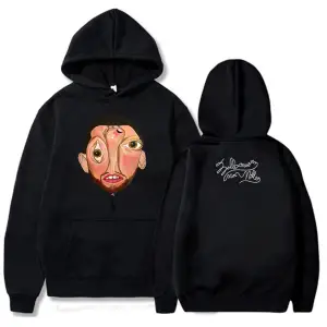 Beyaz Unisex MaccMiller Balon Silk Albümü 2025 Baskı Kapüşonlular Hip Hop Sokak Şıklığı Ye