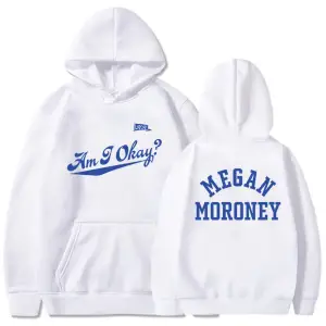 Beyaz Unisex Megan Moroney Am ben tamam albüm baskı Hooded deras kapşonlu