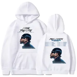 Beyaz Unisex Myke Towers Avrupa Turu Casual ErkekSokak