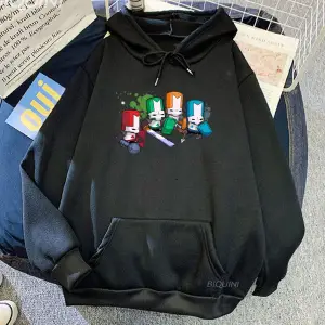 Beyaz Unisex Oyun kalesi-kırıcılar grafik giyim rahat kapüşonlu Streetwe