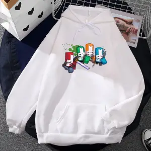 Beyaz Unisex Oyun kalesi-kırıcılar grafik giyim rahat kapüşonlu Streetwe