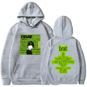 Beyaz Unisex Pop müzik şarkıcı Charli XCX hayranları için albümü Brat grafik baskı il