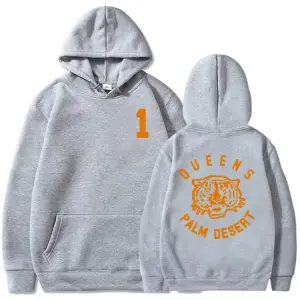 Beyaz Unisex Queens Palm çöl kaplan baskı Queens taş yaş Hip Hop Streetwear