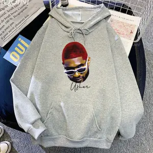 Beyaz Unisex R & B Pop şarkıcı Usher albümü geliyor ev baskı kapşon