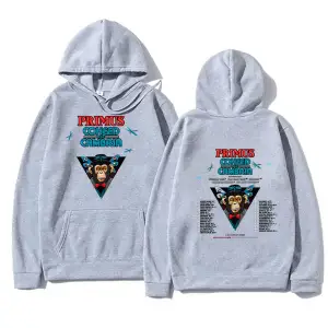 Beyaz Unisex Retro kaya müzik Primusss grafik baskı kapşonlu elbise erkekle