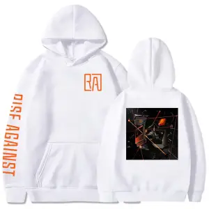 Beyaz Unisex RISE AGAINST RICOCHET Kapüşonlular Erkekrafik Rahat Gevşek Rock Grubu