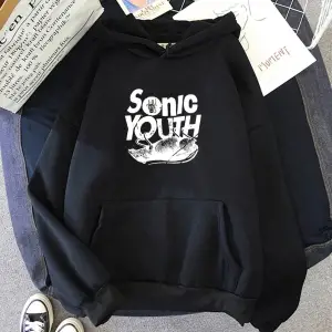 Beyaz Unisex S-Sonic Gençlik Müzik Grubu Harajuku Kapüşonlular Estetik Yakışıklı Manga Grafik Kaz