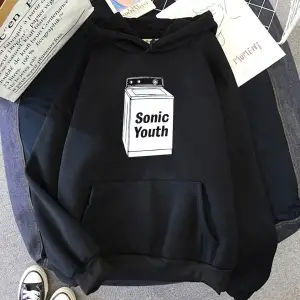 Beyaz Unisex S-Sonic Gençlik Müzik Grubu Harajuku Kapüşonlular Moda Punk Yakışıklı Manga Baskı Ka