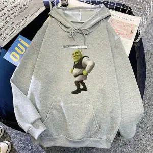 Beyaz Unisex Shrekk Aşk Shrekk1 Hayat Popüler Komik Baskı Sevimlikawaii Anime Hoodie Sonbaha