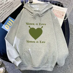 Beyaz Unisex Shrekk Aşktır Shrekk1 Hayat Hoodie SonbaharKapşonlu Sudadera Raha