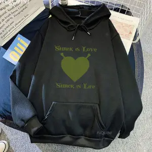 Beyaz Unisex Shrekk Aşktır Shrekk1 Hayat Hoodie SonbaharKapşonlu Sudadera Raha