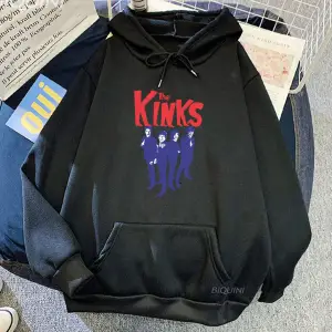 Beyaz Unisex Streetwear Band Kinks Hip Hop rahat Sweatshirts deras