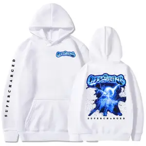 Beyaz Unisex SUPERCHARGED Kapüşonlular The Offspring Rock Grubu Baskı Yeni Albüm Grafik