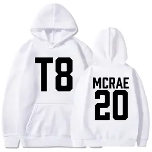 Beyaz Unisex T8 tamam ben tamam Tate McRae 20 şarkıcı grafik baskı kapşonluse