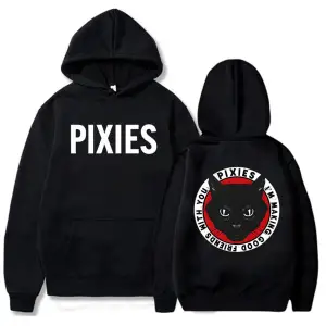 Beyaz Unisex Tame Pixies Band Grafik Baskı Rahat Sokak Modası Kad