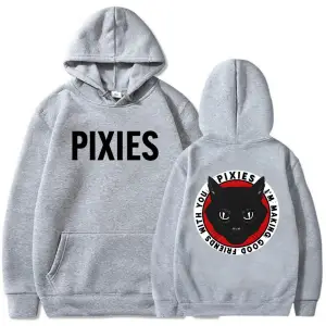 Beyaz Unisex Tame Pixies Band Grafik Baskı Rahat Sokak Modası Kad