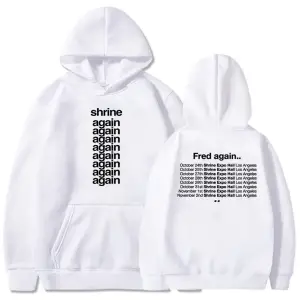 Beyaz Unisex Tapınak Fred tekrar on gün kapşonlu grafik giysi ağır zihinsel m