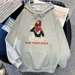 Beyaz Unisex tarzı komik İsa geri Jiu Jitsu Retro hıristiyan Streetwear Hombre de