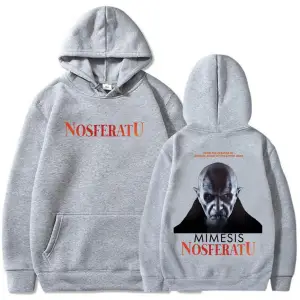 Beyaz Unisex The Vampire Printing Horror Movie Nosferatu Graphic Sweatshirts Long Sleeve MenWomen