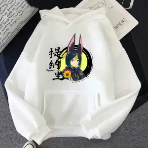 Beyaz Unisex Tighnari oyunu Genshin darbe Harajuku estetik rahat