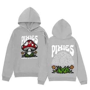 Beyaz Unisex Vintage rahat Hoodie pihoodie zihin Shroom yönlü giyim Y2K High Street
