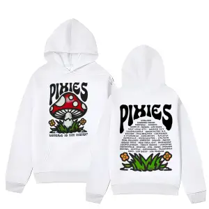 Beyaz Unisex Vintage rahat Hoodie pihoodie zihin Shroom yönlü giyim Y2K High Street