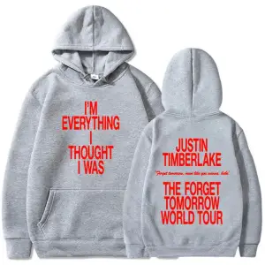 Beyaz Unisex Yarın dünya turu unutmak Justin Timberlake şarkıcı baskı Streetwear Hip Ho