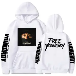 Beyaz Unisex YoungBoy Never Broke Again Daha Fazla Sızıntı Albümü kapüşonlu e