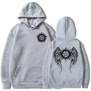 Beyaz Unisexi Supernaturall Winchester Bros Kapüşonlular Kapşonlu G