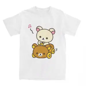 Beyaz Üst Yaz Yeni Karikatür baskılı Kore Üstleri Gevşek Yuvarla