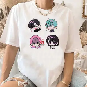 Beyaz Uzaylı Sahne Kawaii Karikatür Streetwear Y2k Harajuku Anime Japon Manga T