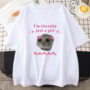 Beyaz Üzgün Hamster Tshirt ben sadece bir mektup