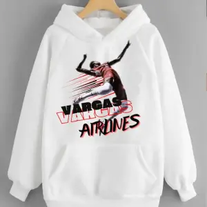 Beyaz Vargas Baskılı Oversize Kapuşonlu Unisex Sweatshirt Bsgvargas