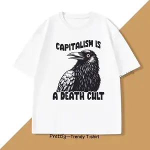 Beyaz Vintage Kapitalizm Bir Ölüm Kült Grafik lar için Kısa