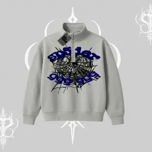 Beyaz Yarım Fermuarlı Sweatshirt Sp55der