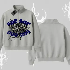 Beyaz Yarım Fermuarlı Sweatshirt Sp55der