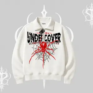Beyaz Yarım Fermuarlı Sweatshirt Spider Undercover