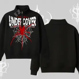 Beyaz Yarım Fermuarlı Sweatshirt Spider Undercover