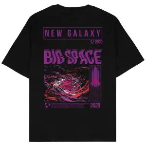 Big Space Siyah Oversize Unisex T-shirt