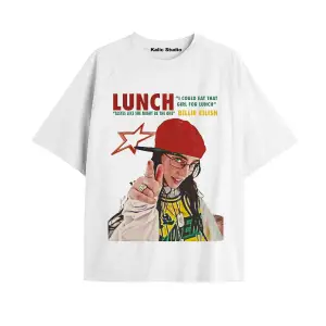 billıe eilish oversize t-shirt beyaz