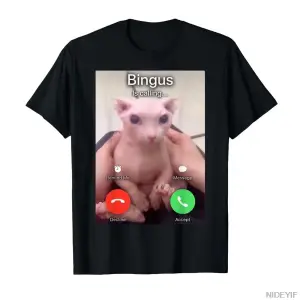 Bingus Meme Erkek Kadın Tişörtü %100 Pamuklu Tişört Kısa Kollu Üstler 0130-1